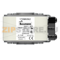 Предохранитель, 800 A, AC 690 В, 200 кА, size 3, 76x92x53 мм, aR, IEC UL Eaton FUSE 800A 690V