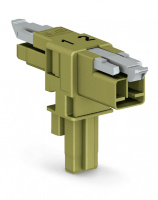 T-distribution connector; 2-pole; Cod. B; 1 input; 2 outputs; 2 locking levers; light green Wago 890-1602