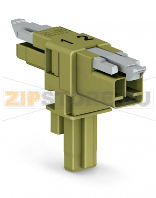 T-distribution connector; 2-pole; Cod. B; 1 input; 2 outputs; 2 locking levers; light green Wago 890-1602 Protected against mismating and maintenance-freeLow profile with 4.4 mm pole spacingComponents can be clearly printed on and color-coded to meet custom requirements....
