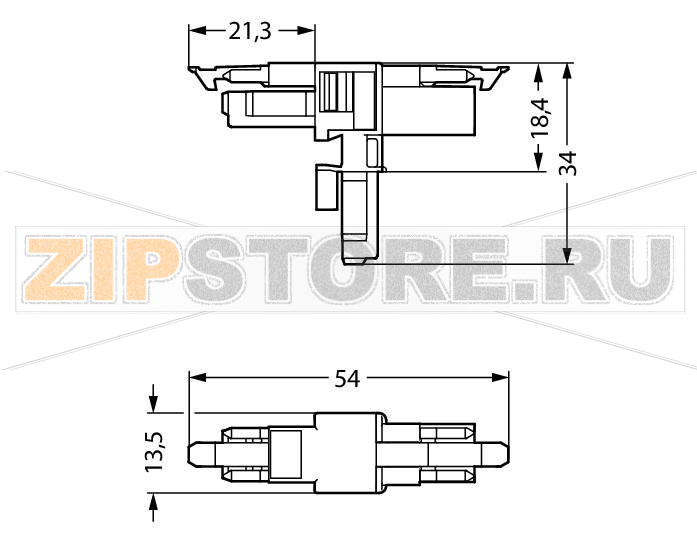 T-distribution connector; 2-pole; Cod. B; 1 input; 2 outputs; 2 locking levers; light green Wago 890-1602 Protected against mismating and maintenance-freeLow profile with 4.4 mm pole spacingComponents can be clearly printed on and color-coded to meet custom requirements....