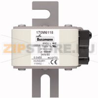 Предохранитель, 1500 A, AC 690 В, 200 кА, 3, 76x92x109 мм, aR, DIN, IEC Eaton UR FUSE 1500A 690