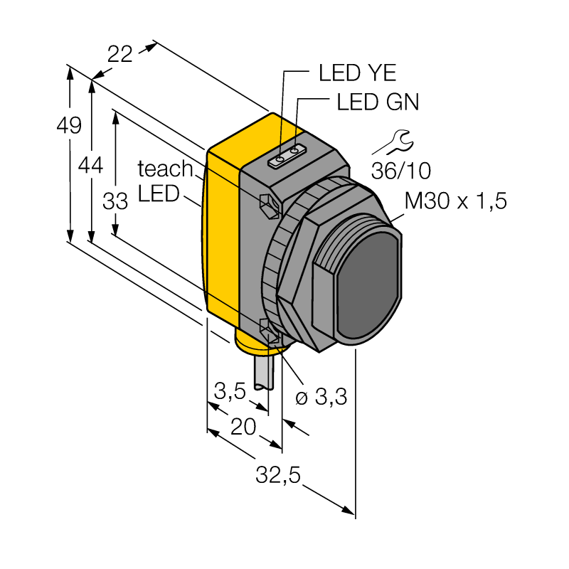 Датчик фотоэлектрический Turck QS30ELVCQ5 
