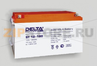Delta ST 12-180 Свинцово-кислотный аккумулятор (АКБ) Delta ST 12-180: Напряжение - 12 В; Емкость - 180 Ач; Габариты: длина 522 мм, ширина 238 мм, высота 240 мм, Вес: 65 кгТехнология аккумулятора: AGM VRLA Battery