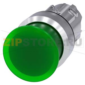АКТУАТОР ГРИБОВИДНОЙ КНОПКИ С ВОЗМОЖНОСТЬЮ ПОДСВЕТКИ, 22MM, КРУГЛ., ГЛЯНЦЕВЫЙ МЕТАЛЛ, КНОПКА ЗЕЛЁНАЯ, 30MM, БЕЗ ФИКСАЦИИ, С МАРКИРОВКОЙ ЛАЗЕРОМ, НИЖНИЙ РЕГИСТР Siemens 3SU1051-1AD40-0AA0-Z&amp;nbsp;Y12 