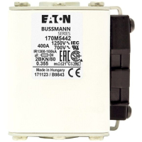 Предохранитель, 400 A, AC 1250 В, 100 кА, size 2, 61x77x81 мм, aR, IEC UL Eaton FUSE 400A 1250