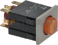 ДВУХПОЛЮСНЫЙ КНОПОЧНЫЙ ПЕРЕКЛЮЧАТЕЛЬ, ОРАНЖЕВЫЙ, 16 А, 250 В