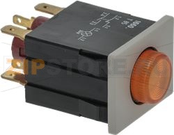 ДВУХПОЛЮСНЫЙ КНОПОЧНЫЙ ПЕРЕКЛЮЧАТЕЛЬ, ОРАНЖЕВЫЙ, 16 А, 250 В 