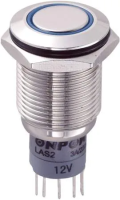 Кнопка антивандальная 250 В/AC, 3 А, 1 x вкл/вкл, с фиксацией, IP67, 1 шт TRU Components LAS2GQF-11ZE/B/12V/N/P