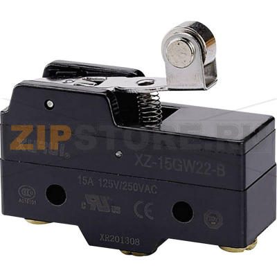 Микропереключатель 250 В/AC, 15 А, 1 x вкл/вкл, без фиксации, 1 шт TRU Components XZ-15GW22-B 