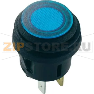 Кнопка 14 В/DC, 20 А, 1 x вкл/выкл, с фиксацией, синяя, 1 шт TRU Components TC-R13-527D2B 