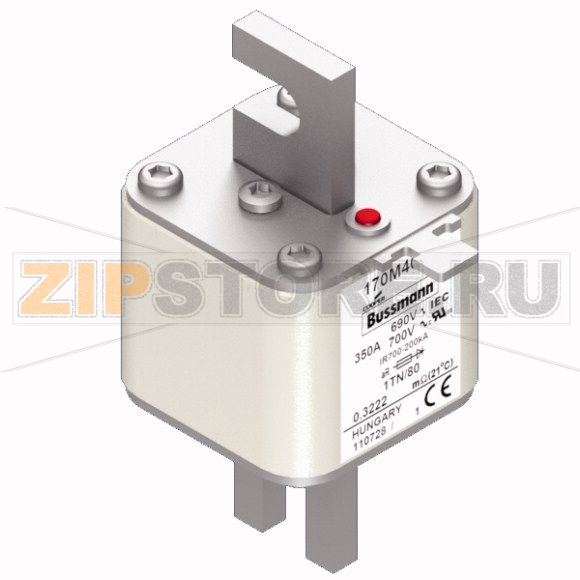 Предохранитель, 350 A, AC 690 В, 200 кА, DIN 1, 53x66x108 мм, aR, DIN, IEC Eaton FUSE 350A 690V 