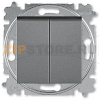 Переключатель двухклавишный, сталь ABB 2CHH595245A6069