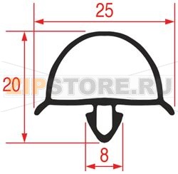 УПЛОТНИТЕЛЬ ВСТАВНОЙ 1047 - 3000 ММ 