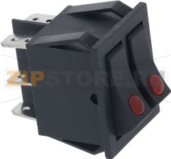DOUBLE SWITCH WITH BLACK BUTTONS 