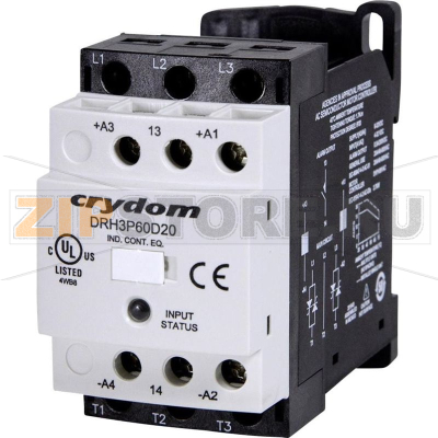 Контактор полупроводниковый 20 А, 600 В/AC, 1 шт Crydom DRH3P60D20R 