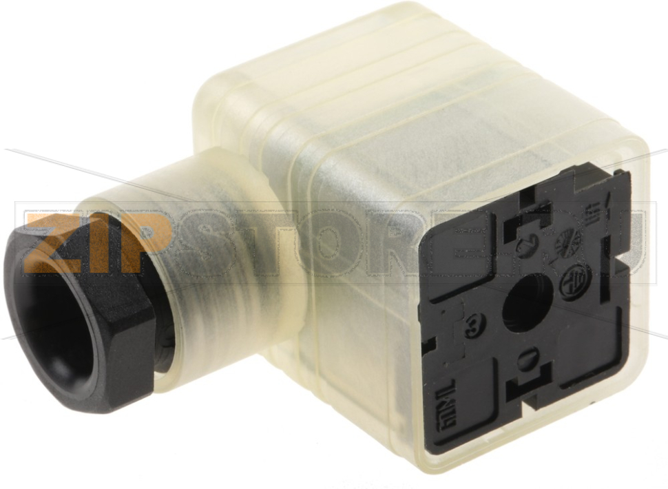 Разъем соленоидный 18 мм, 120 В, 2P+E, DIN 43650 A, прямой Hirschmann GDML 2016 LED 120 VR YE black 