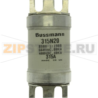 Предохранитель, 315 A, AC 660 В, 80 кА, BS88, 49x110 мм, gL/gG, BS, 92,5 мм Eaton 315Amp 660V ac B