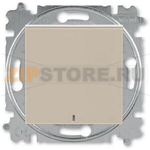 Выключатель одноклавишный с подсветкой, кофе макиато/белый ABB 2CHH590146A6018 