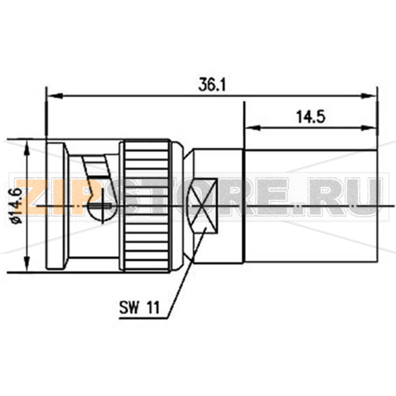 Разъем BNC, 50 Ом, 1 шт Telegärtner J01000A0059 