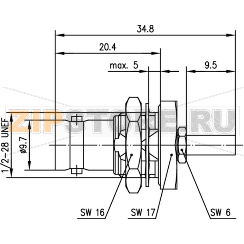 Разъем BNC, 75 Ом, 1 шт Telegärtner J01003B0015 