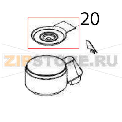 Motor damp cup for frappè blender Vema FL 2005 Motor damp cup for frappè blender Vema FL 2005Запчасть на деталировке под номером: 20