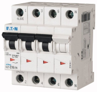 Выключатель автоматический 4А, кривая откл. С, 3+N полюса, откл. способ. 25 кА Eaton FAZT-C4/3N