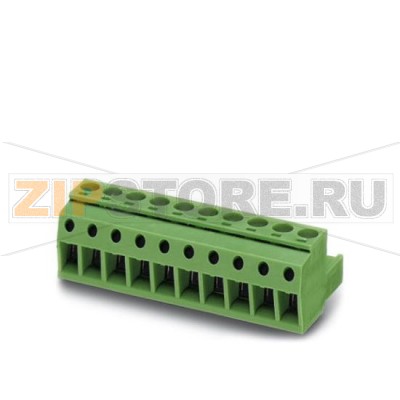 Вилочная часть Phoenix Contact MSTBP 2,5/ 6-ST-5,08 Номинальный ток: 12 А, Расчетное напряжение (III/2): 320 В, Полюсов: 6, Размер шага: 5,08 мм, Технология подключения: Винтовые зажимы, Цвет: зеленый, Поверхность контакта: олово.Минимальный заказ: 50 шт.Упаковка: 50 шт.
