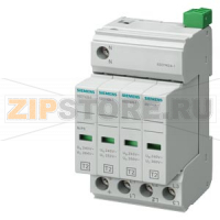 ОГРАНИЧИТЕЛЬ ПЕРЕНАПРЯЖЕНИЙ ТИП 2 REQUIREMENT КАТЕГОРИЯ C, UC 350V PLUG-IN PROTECTION BLOCKS 4ПОЛ., 3+1 CIRCUIT ДЛЯ TN-S AND TT SYSTEMS W. REMOTE DISPLAY,NARROW DESIGN Siemens 5SD7424-1