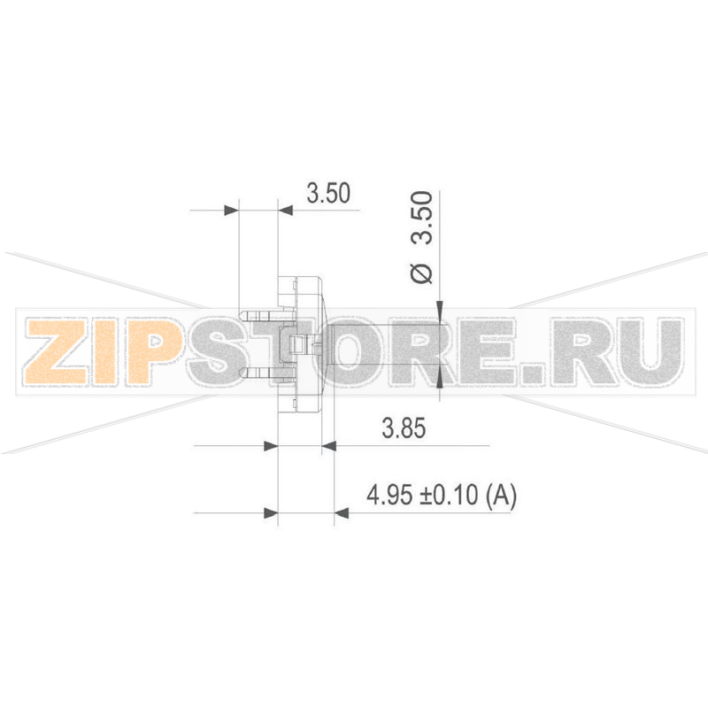 Кнопка 42 В DC/AC, 0.1 А, 1 x выкл/вкл, без фиксации, 1 шт Rafi 1.14.001.501/0000 