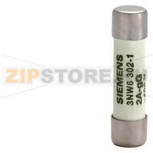 Цилиндрическая плавкая вставка GG без индикатора 8.5x31.5 мм, 400 В, 4 А Siemens 3NW6304-1 