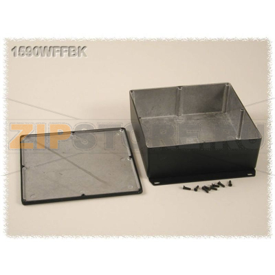 Корпус алюминиевый 187.5x187.5x67 мм, черный, 1 шт Hammond 1590WFFBK 