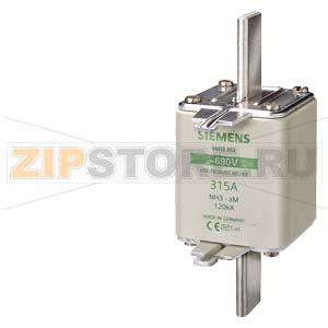 ПЛАВКАЯ ВСТАВКА НИЗКОВОЛЬТНАЯ АМ С НЕИЗОЛИРОВАННЫМИ ВЫСТУПАМИ ДЛЯ МОНТ./ДЕМОНТ. ТИПОРАЗМЕР 3, Iном.=500A, Uном.=690В Siemens 3ND1365 