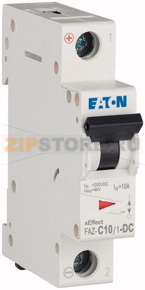 Выключатель автоматический 10А, кривая откл. C, 1 полюс, откл. способ. 10 кА Eaton FAZ-C10/1-DC 