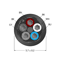 Кабель в катушке Turck CABLE5X0.34-SH-PUR-BK-100M/TXL