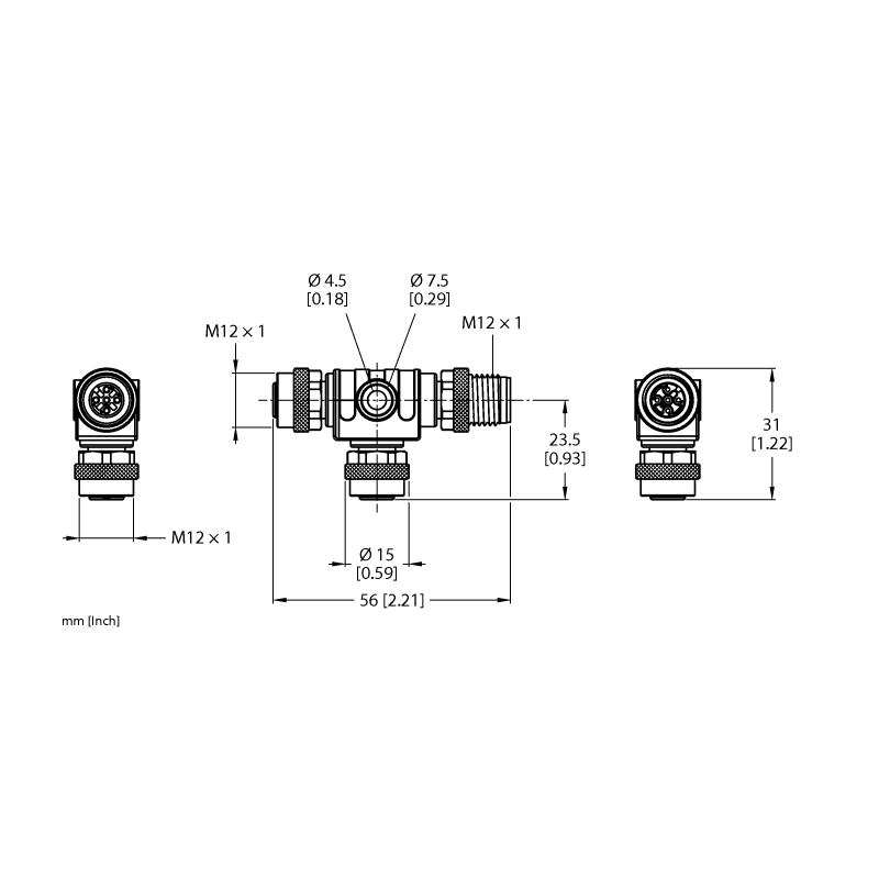Разветвитель 2-х канальный Turck VT2-FKM5-FKM5-FSM5/YE 