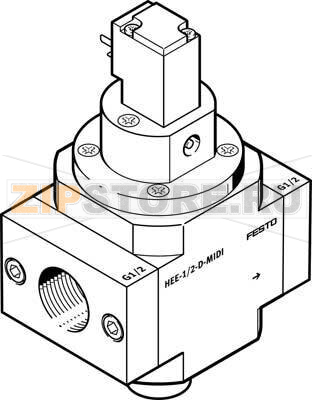Клапан запорный Festo HEE-3/4-D-MIDI-110 
