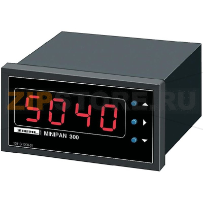 Индикатор цифровой, встраиваемый, 1 мВ-500 В/AC, 1 мА-1 А Ziehl MINIPAN 300 AC 