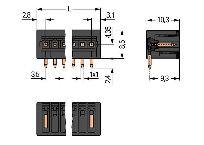 MCS MINI Вилка под пайку THR; 1.0 x 1.0 mm solder pin; угловые; 100% защита от неправильного подсоединения; упаковка в ленте на бобине; Шаг контактов 3,5 мм; 2-пол.; черные Wago 734-162/105-604/997-405 Вилки для пайки оплавлением припоя для поверхностного монтажаДоступны в ленте на бобине для автоматической сборкиОптимальная теплопроницаемость благодаря дизайну корпуса контакта обеспечивает более низкие температуры пайки100% защита от неправильного подсоединенияВозможны варианты кодировки...