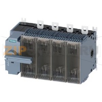 ПРЕДОХРАНИТЕЛЬНЫЙ ВЫКЛЮЧАТЕЛЬ-РАЗЪЕДИНИТЕЛЬ 250A, ТИПОРАЗМЕР 3, 4-ПОЛ FOR LV HRC ПРЕДОХРАНИТЕЛЬ ТИПОРАЗМЕР 0 И 1 ПЕРЕДН.УПРАВЛЕНИЕ СЛЕВА КОМПЛ. С ПРЯМЫМ ПРИВОДОМ СЕРЫЙ ПЛОСКИЕ КЛЕММЫ Siemens 3KF3425-2LF11