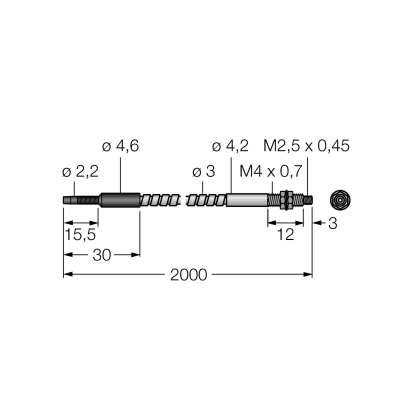 Кабель оптоволоконный, высокотемпературный Turck IMT.756.6S-HT 