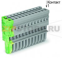 1-проводниковая розетка; 4 mm; 14-пол.; 4,00 mm; желто-зеленые,серые Wago 769-114/000-037