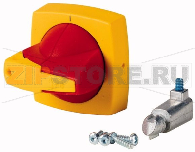 Рукоять D-типа, монтаж на дверь, под ось 8х8, красно-желтая Eaton K2DR/P 