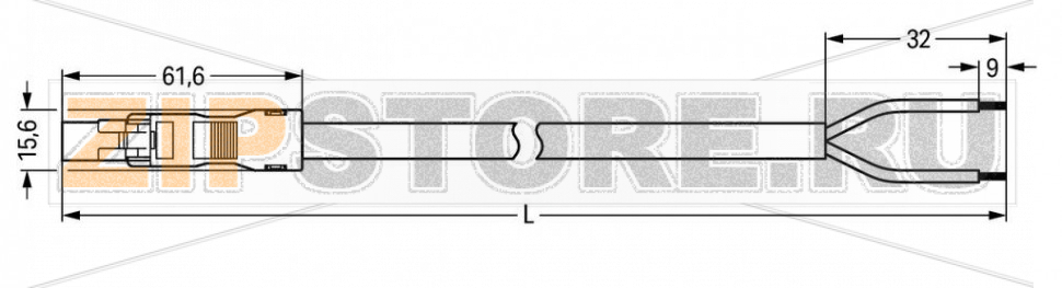 pre-assembled connecting cable; Eca; Plug/open-ended; 2-pole; Cod. A; H05VV-F 2 x 1.5 mm; 8 m; 1,50 mm; white Wago 891-8992/206-802 Protected against mismating and maintenance-freeLow profile with 4.4 mm pole spacing...