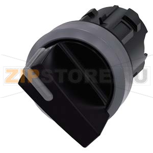 Рычажный переключатель с подсветкой, 22 мм, кругл., пластмасса с металлическим фронтальным кольцом, цвет: черный, рычаг короткий, 2 положения переключателя O&lt;I, нажатием на кнопку, угол переключения 45&amp;#176;, 10:30 ч/12 ч Siemens 3SU1032-2BC10-0AA0 