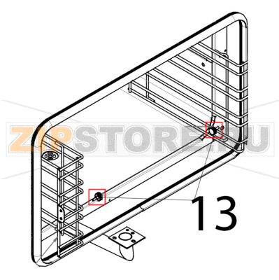 Perno fissaggio supporti laterali Tecnoeka KF 966 D AL UD Perno fissaggio supporti laterali Tecnoeka KF 966 D AL UDЗапчасть на деталировке под номером: 13