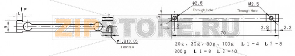 Тензодатчик Zemic Q70X5X9-H-0,05-30g Тензометрический датчик типа мини-сенсор Zemic Q70X5X9-H-0,05-30gНагрузка: 30 g Материал исполнения: алюминиевый сплав Комбинированная ошибка: 0,05