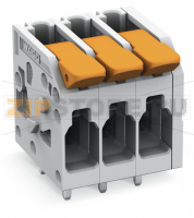 Клемма на печатную плату; рычаг; 4 mm; Шаг контактов 5 мм; 12-пол.; Push-in CAGE CLAMP®; 4,00 mm; серые Wago 2604-1112