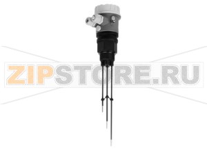 Датчик предельной проводимости  Conductive Level Limit Switch LKL-P* Pepperl+Fuchs Directive conformityElectromagnetic compatibilityDirective 2014/30/EUEN 61326-1:2006 , EN 61326-2-3:2006Low voltageDirective 2014/35/EUEN 61010-1:2001ConformityElectromagnetic compatibilityNE 21Degree of protectionIEC 60529:2001Vibration resistanceEN 60068-2-64Climate classEN 60068, part 2-38 (test Z/AD)Function and system designMeasuring principleAn alternating voltage exists between the probes in an empty tank.As soon as the conductive liquid in the tank creates a connection between the ground probe and, for example, the maximum probe, a measurable current flows and the device switches. With level limit detection, the device switches back as soon as the liquid clears the maximum probe. With two-point control, the device does not switch back until the max and min probe is cleared.Using alternating voltage prevents corrosion of the probes and electrolytic destruction of the product. The material used for the tank walls is not important for measurement because the system is designed as a closed potential-free circuit between the probes and the electronics. There is absolutely no danger if the probes are touched during operation.Equipment architectureprobe with integrated electronic insert (compact instrument version)probe without integrated electronic insert (separate instrument version) for one, two or multiple point detection respectively, see section measuring systemInput characteristicsMeasured variableresistance change between two conductors caused by the presence or absence of a conductive product.Measurement rangeThe measuring range is dependent on the mounting location of the probes.Rod probes can have a max. length of 4000 mm (13 ft) and rope probes up to 15000 mm (49 ft).Output characteristicsOutput signalsee section electrical connectionMeasurement rangeA total of four measuring ranges (100 &Omega, 1 k&Omega, 10 k&Omega, 100 k&Omega) can be set via two DIL switches (SENS). The setting on delivery is 100 k&Omega.Auxiliary energyElectrical connectionsee section electrical connectionSupply voltageOutput E5 (FEW52):supply voltage 10.8 ... 45 V DCload connection: open collector PNPswitching voltage: max. 45 VOutput WA (FEW54):supply voltage 20 ... 55 V DC or 20 ... 253 V AC, 50/60 Hzpeak inrush current: max. 2 A, max. 400 µsoutput: two potential-free change-over contactsoutput N1 (FEW58): refer to datasheet of the connected switch amplifier acc. to IEC 60947-5-6 (NAMUR)Power consumptionOutput E5 (FEW52): P < 1.1 Woutput WA (FEW54): P < 2.0 WCurrent consumptionOutput E5 (FEW52): I < 25 mA (without load)output WA (FEW54): 60 mAMeasurement accuracyReference operating conditionsambient temperature: 23 °C (296 K), medium temperature: 23 °C (296 K),medium viscosity: medium must release the probe again (drain off), medium pressure pe: 0 bar,probe installation: vertically from aboveMaximum measured error&plusmn 10 % at 0.1 ... 100 k&Omega&plusmn 5 % at 1 ... 10 k&OmegaNon-repeatability&plusmn 5 % at 0.1 ... 100 k&Omega&plusmn 1 % at 1 ... 10 k&OmegaHysteresis-10 % for the max probe, in reference to the switch point, &Deltas function deactivatedInfluence of ambient temperature< 0.05 %/KSwitching time< 3 sOperating conditionsInstallation conditionsMounting locationThe rod and rope probes are mounted predominantly in tanks made of plastic or metal.Mounting examplessee section example applicationsAmbient conditionsAmbient temperature-40 ... 70 °C (-40 ... 158 °F) -40 ... 60 °C (233 ... 333 K) for output N1 (FEW58)Storage temperature-40 ... 80 °C (-40 ... 176 °F)Climate classtropicalizedShock resistancepractical testVibration resistance20 ... 2000 Hz, 1 (m/s2)2/HzProcess conditionsMedium temperature-40 ... 100 °C (-40 ... 212 °F)Medium pressure-1 ... 10 bar (-14.5 ... 145 psi)Conductivity&ge 10 &microSMechanical specificationsDegree of protectionIP66Data for application in connection with hazardous areasEC-Type Examination CertificateTÜV 03 ATEX 2295Group, category, type of protection II 2G Ex ia/ib IIC T4Directive conformityDirective 2014/34/EUEN 60079-0:2009 , EN 60079-11:2007Mechanical constructionDimensionsLKL-P1:- housing: max. Ø85 mm (3.3 inch), height max. 145 mm (5.7 inch)- rod: length 100 ... 4000 mm (4 in ... 13 ft)LKL-P2:- housing: max. Ø85 mm (3.3 inch), height max. 145 mm (5.7 inch)- rope: length 250 ... 15000 mm (10 in ... 49 ft)Massseparate instrument version:- rod, 1 m (3 ft) long, LKL-P1 with 2, 3 or 5 rods: 415 g, 530 g, 760 g- rope, 1 m (3 ft) long, LKL-P2 with 2, 3 or 5 ropes: 390 g, 470 g, 640 gcompact instrument version:- rod, 1 m (3 ft) long, LKL-P1 with 2 or 3 rods (600 g/720 g)- rope, 1 m (3 ft) long, LKL-P2 with 2 or 3 ropes (710 g/800 g)Materialprobes:- rods: rod 1.4404/316L, insulation: PP- ropes: rope 1.4571/316Ti, insulation FEP, weight 1.4435/316Lhousing:- output NA (separate instrument version): housing PPS, cover PBT- output E5/WA/N1 (compact instrument version): housing PBT, cover PBT, adapter PBTprocess connections: PPSCertificates and approvalsOverspill protectionsee approval (ZE)