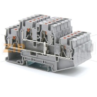 Клемма проходная Push-in, серая CHIKU RPVTT 4-PV