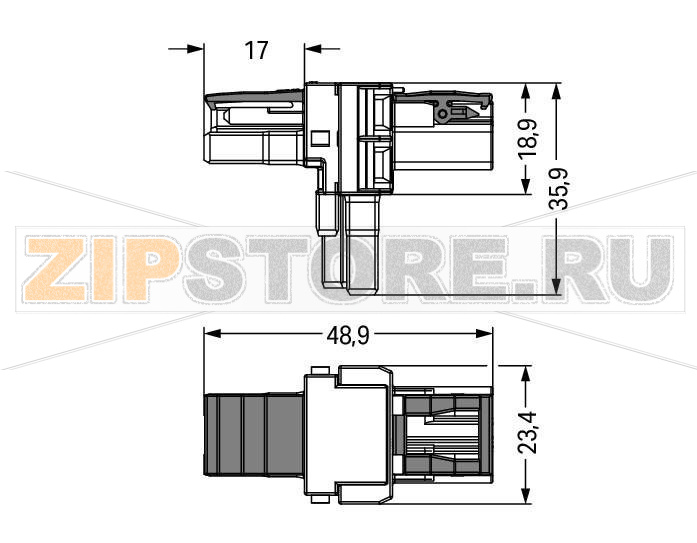 T-distribution connector; 2-pole; Cod. B; 1 input; 2 outputs; 2 locking levers; pink Wago 770-1603 Protected against mismating and maintenance-freeComponents can be clearly printed on and color-coded to meet custom requirements....